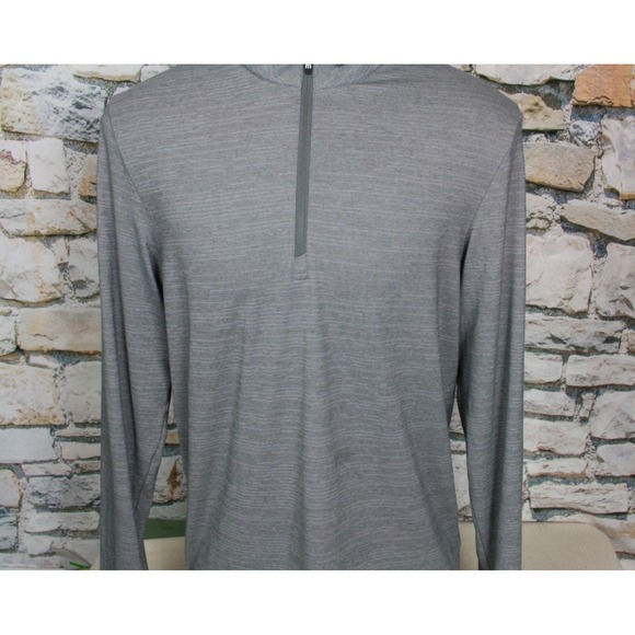 Travis Mathew Other - TRAVIS MATTHEW Men's Jersey Gray Chest Strip 1/4 zip Mock Neck Poly Cotton L